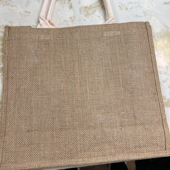 Jute Beach Tote for Women, Reusable Grocery Shopping Bag with Handle - Picture 5 of 7